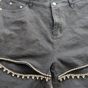 Black Jeans with Rhinestone Detailing